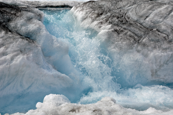 water on The Athabasca Glacier